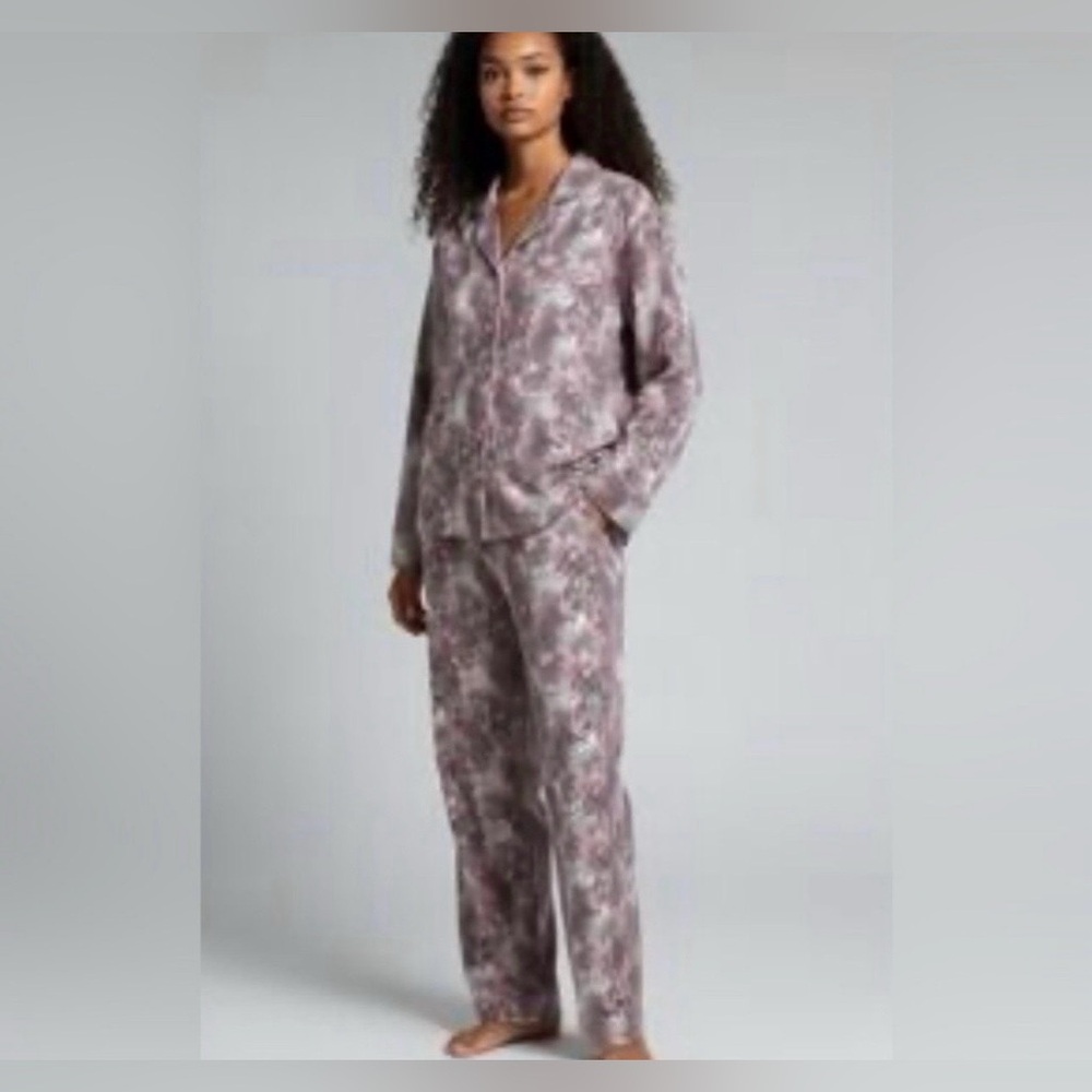 SKIMS Bloom Multi Mini Animal Print Long Sleeve Pajama Set Button-Up Top & Pants